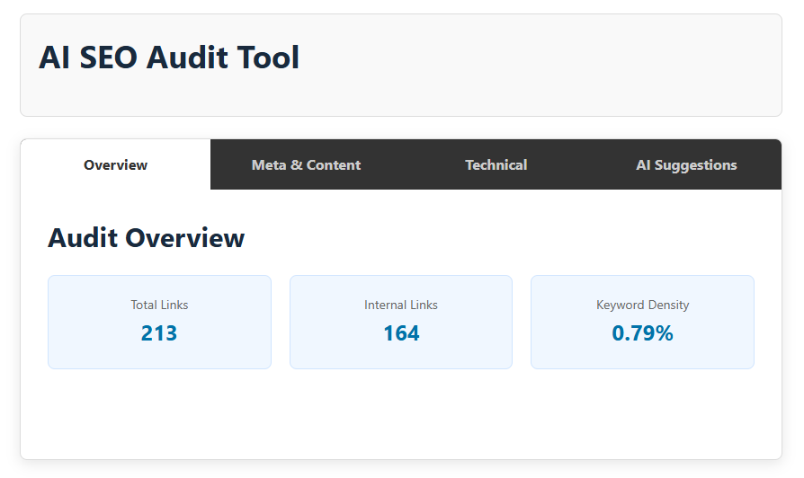 Free AI SEO Audit Tool