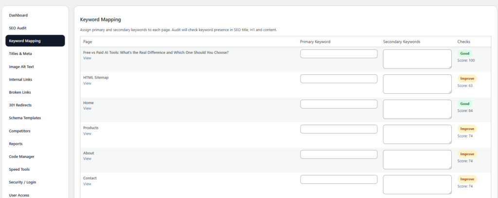Keyword Mapping