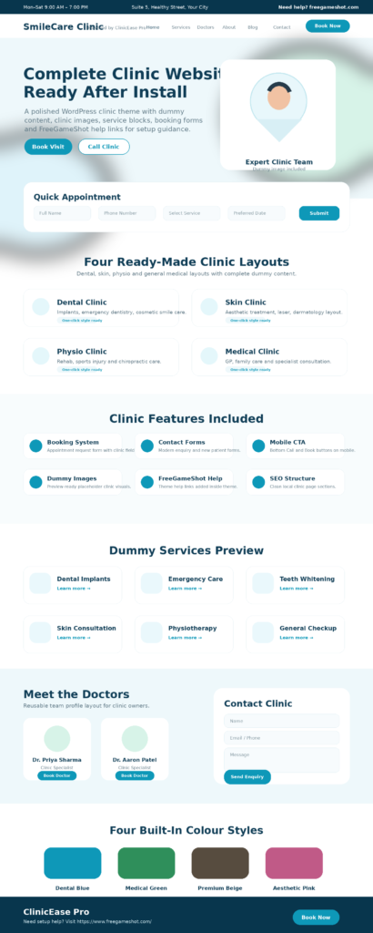 free wordpress clinic theme